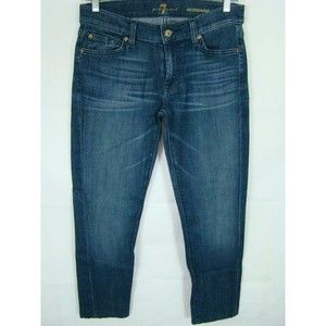 7 for all man kind Women Jeans Size 27 Blue Roxanne Sandblasted  Mid Rise Denim